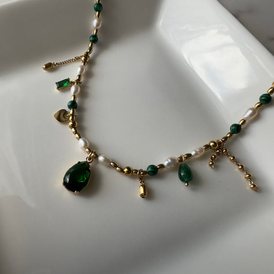 Bree Forest Pearls and Stones Necklace