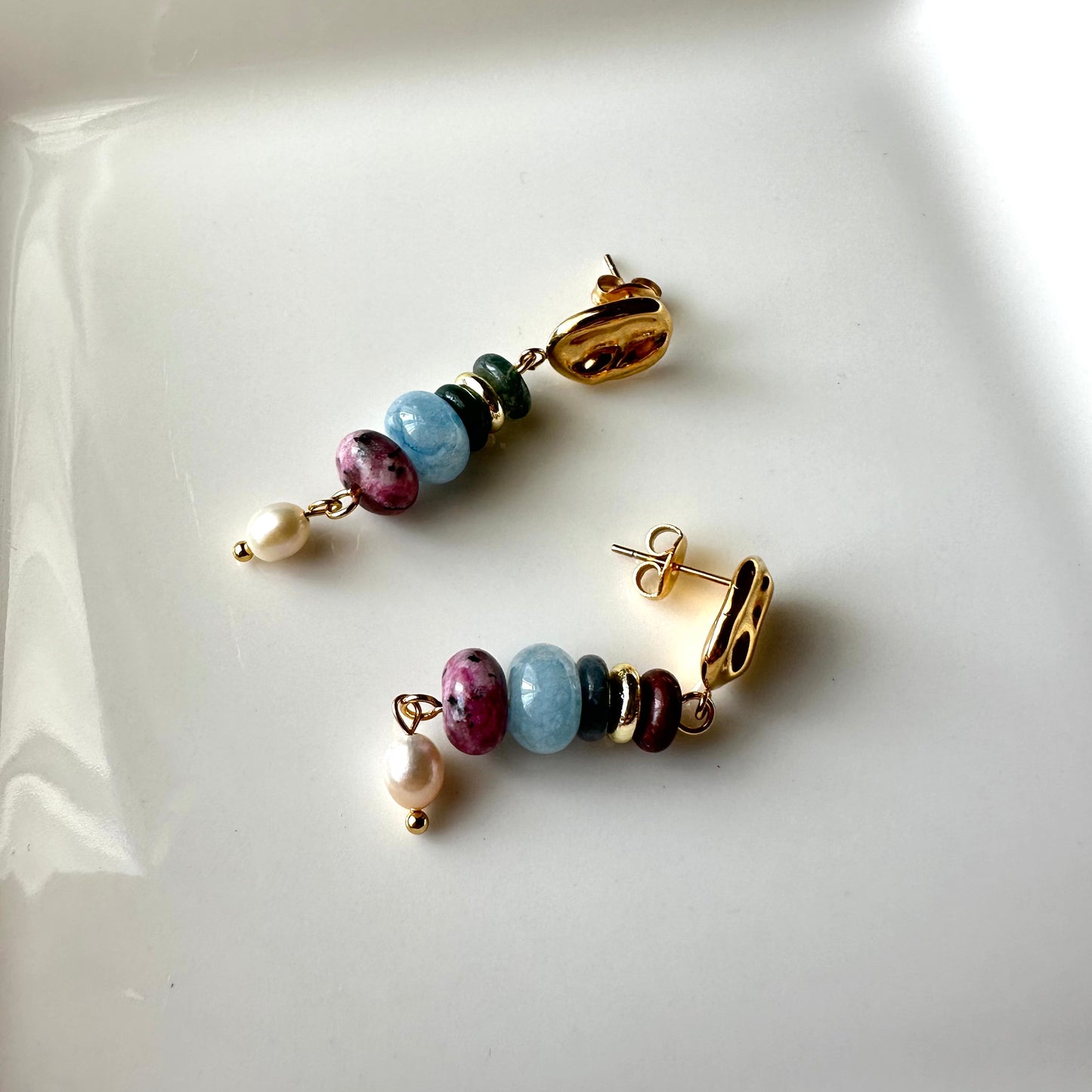 Renee Pearls and Natural Stones Earrings