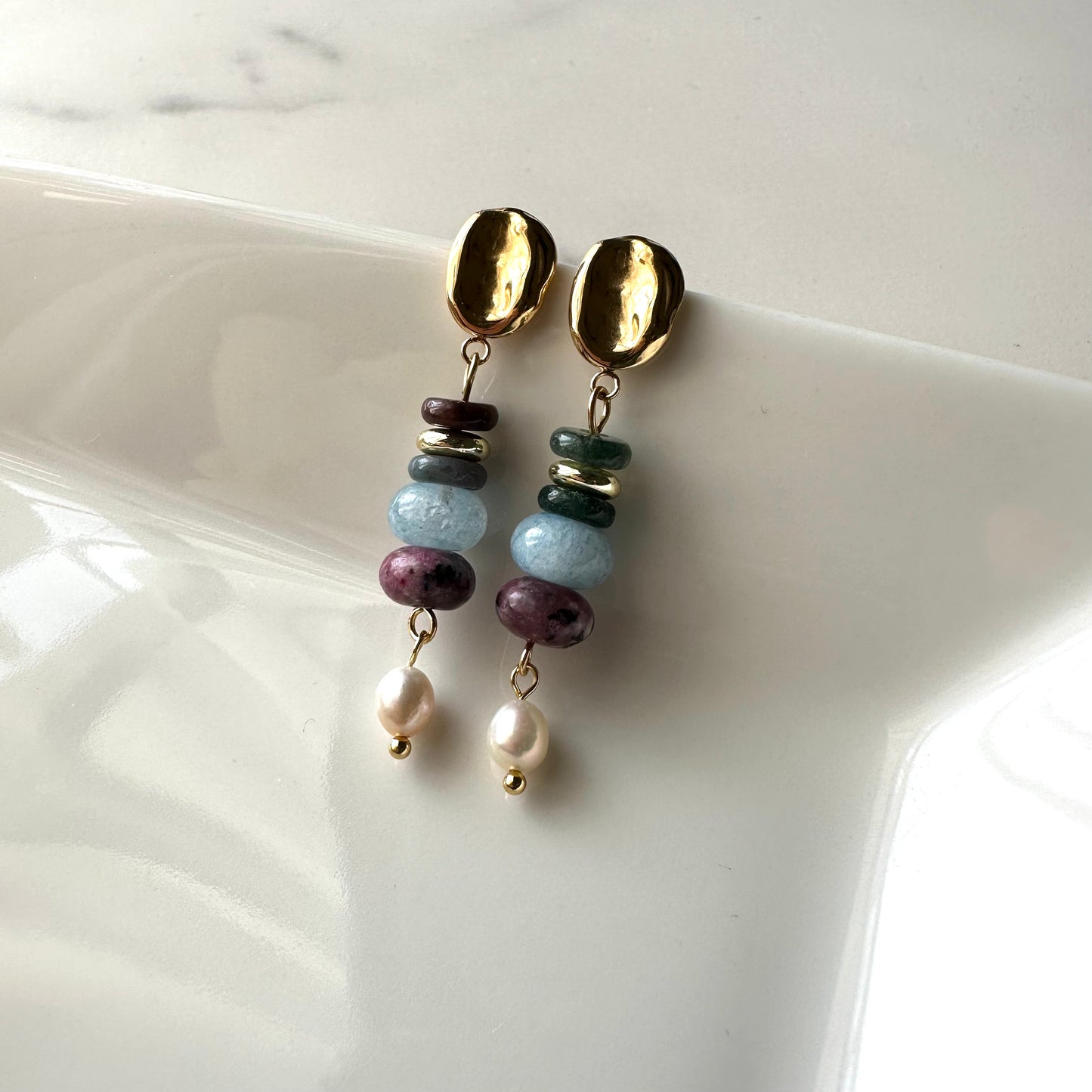 Renee Pearls and Natural Stones Earrings