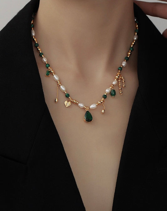 Bree Forest Pearls and Stones Necklace