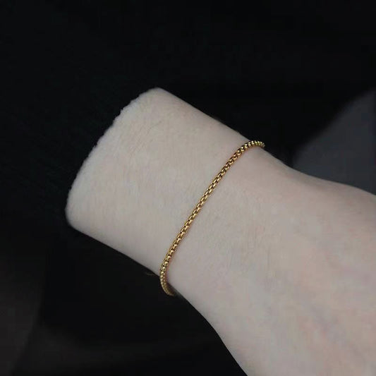gold plated chained bracelet look
