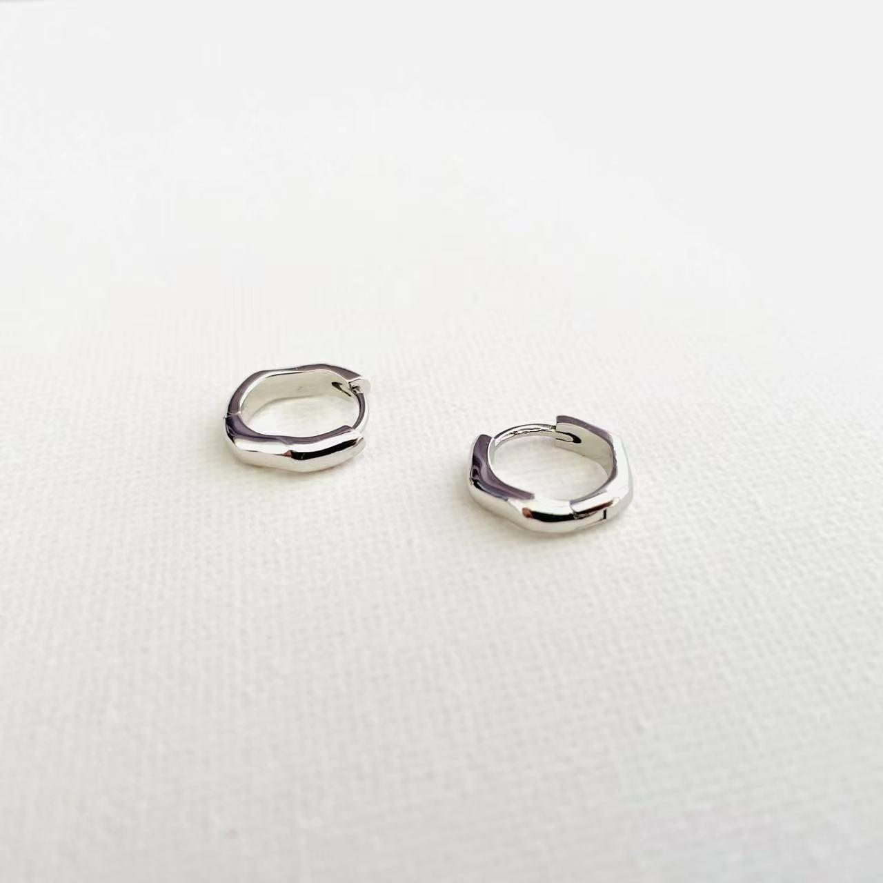 silver geometric earrings