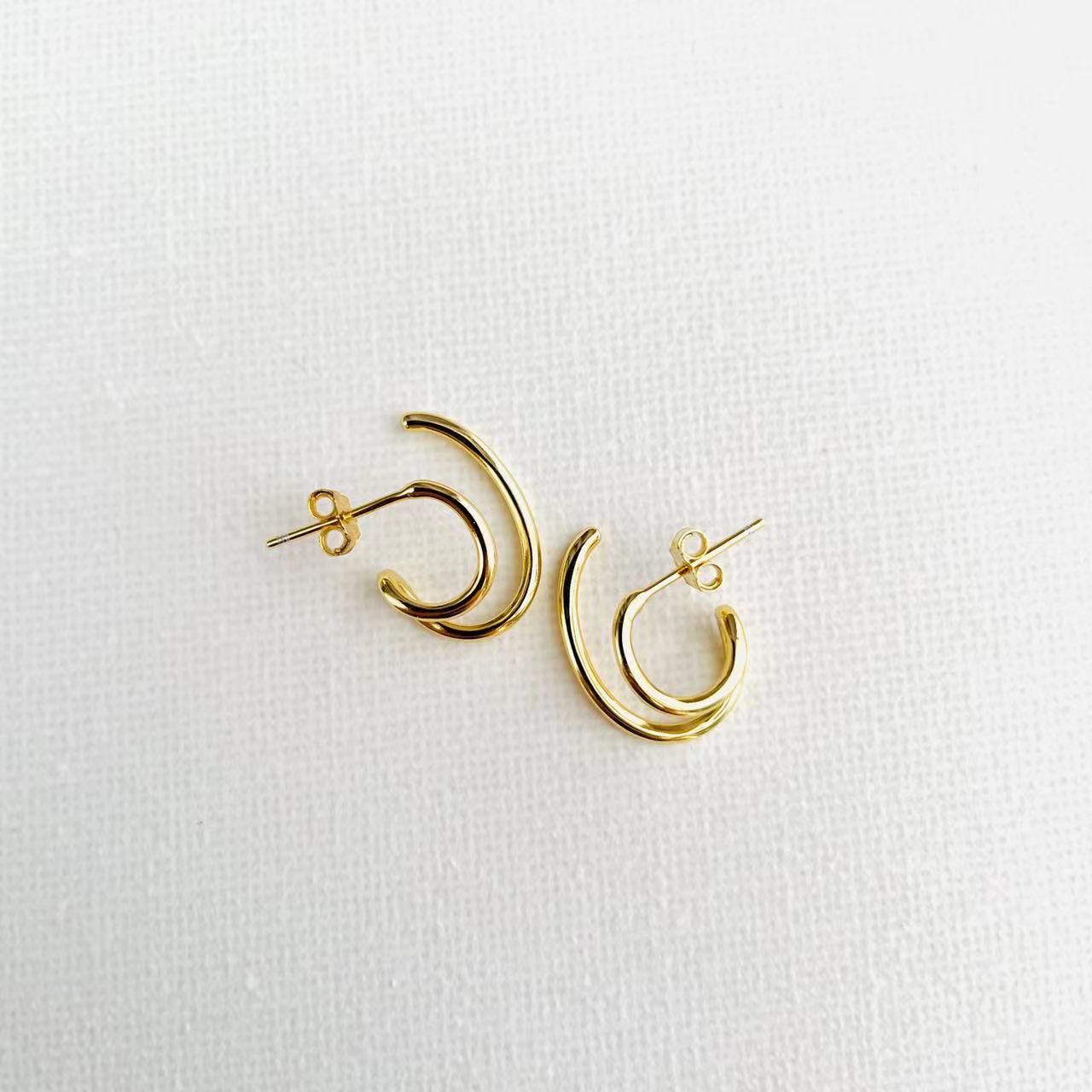gold plated on silver earrings