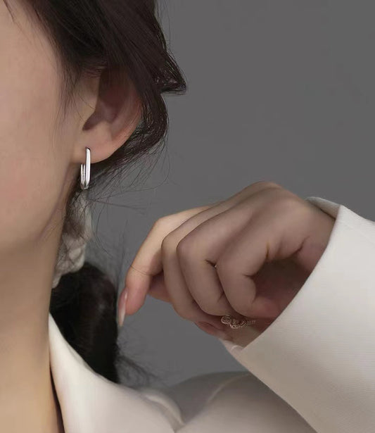 Valerie Silver Hoop Earrings