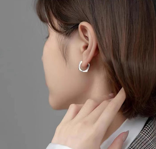 Thea Silver Hoop Earrings