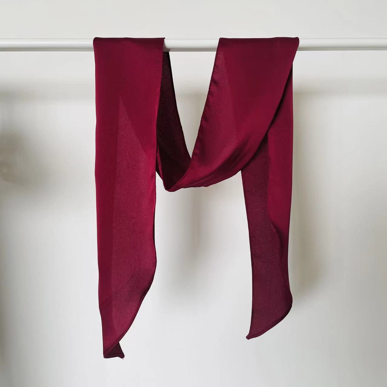 Louise Maroon Flared Silk Scarves
