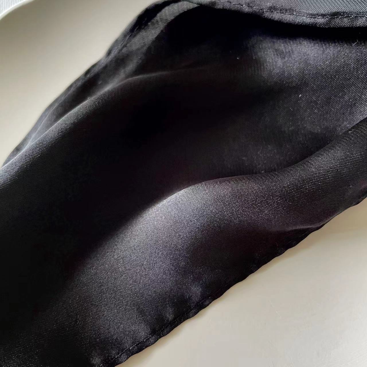 Louise Black Flared Silk Scarves