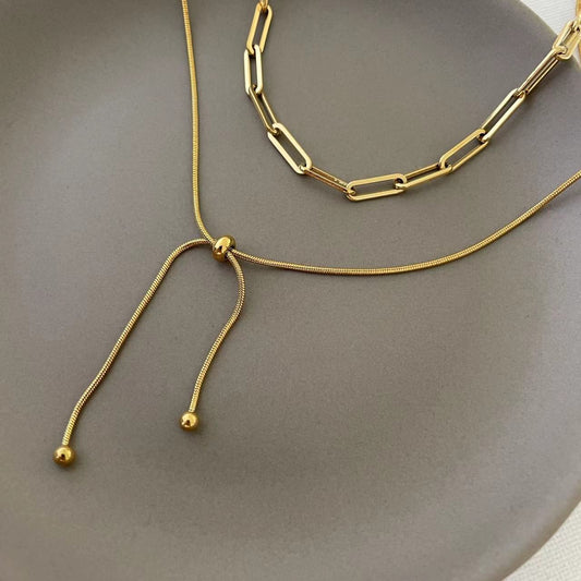 Zoe Chain Link Necklace Layering Jewelry Set A