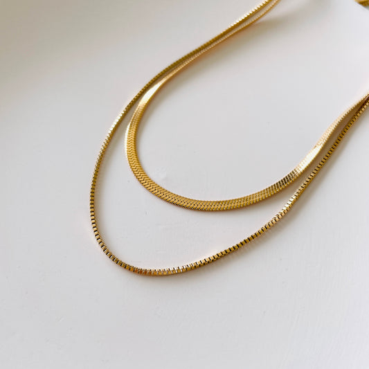 gold double layer necklace