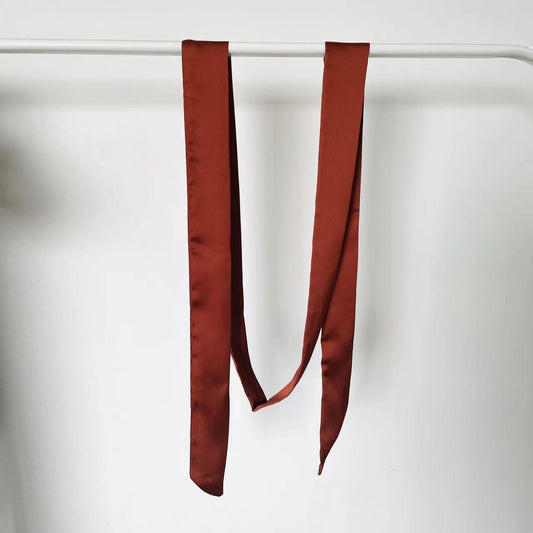 June Burnt Orange Skinny Silk Scarves