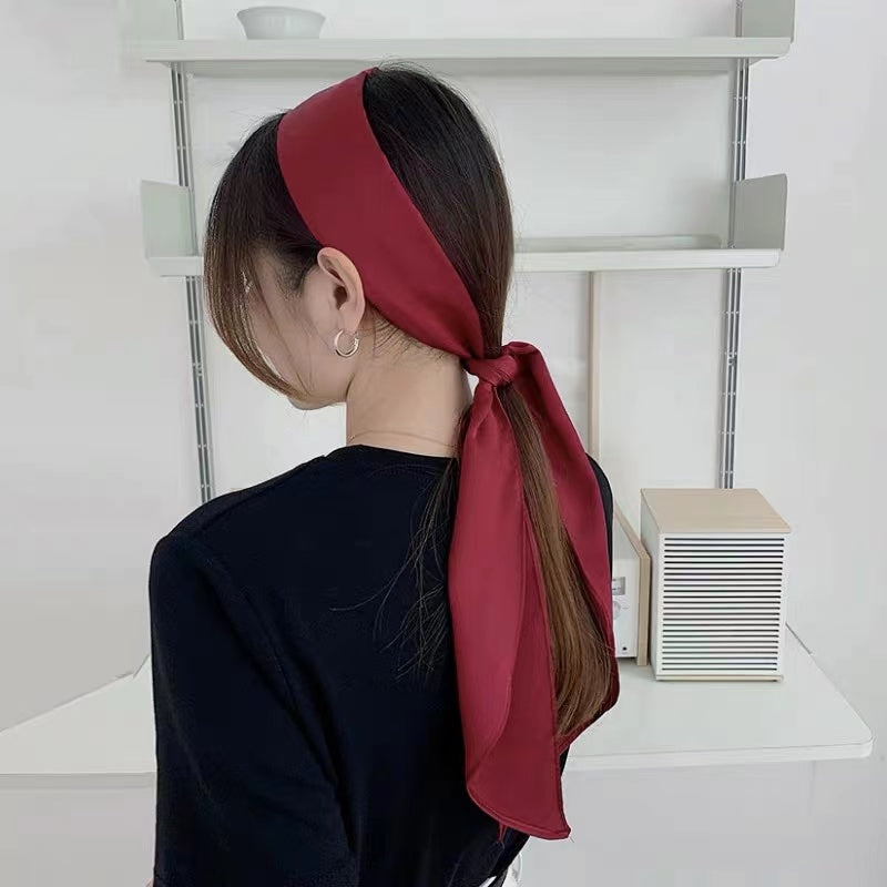 Louise Maroon Flared Silk Scarves