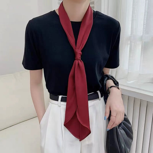 Louise Maroon Flared Silk Scarves