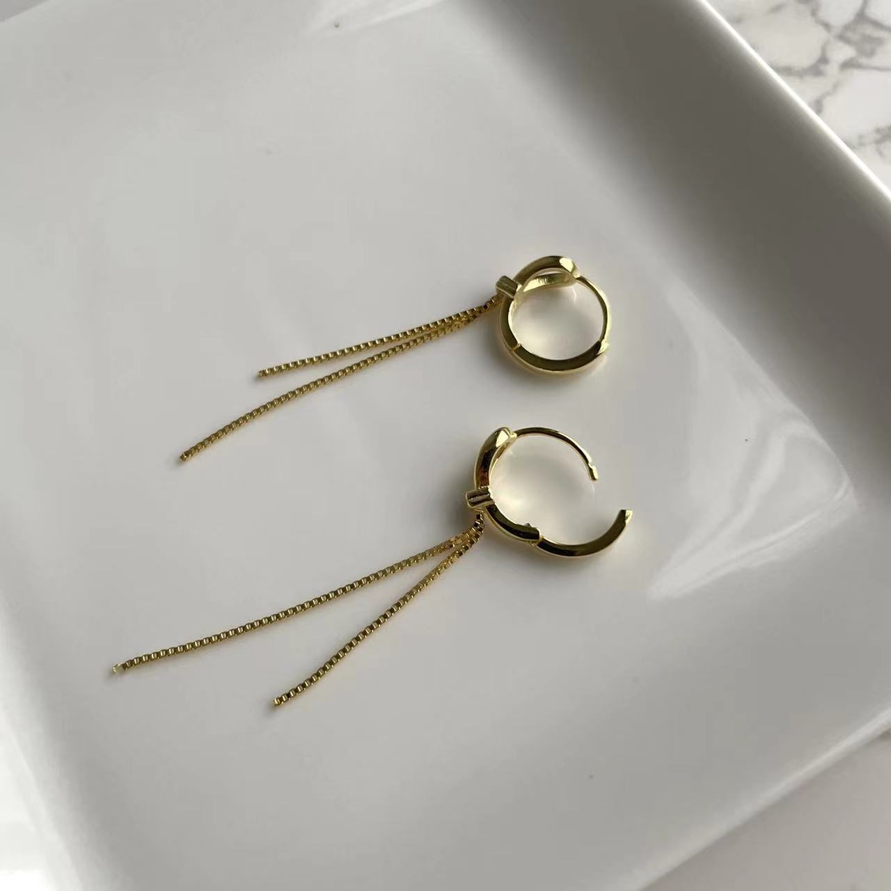 Quinn Gold Dangles Earrings