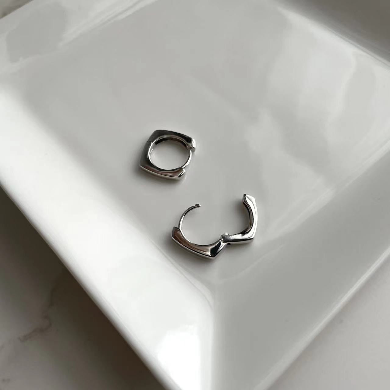 Thea Silver Hoop Earrings