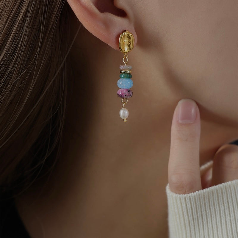 Renee Pearls and Natural Stones Earrings