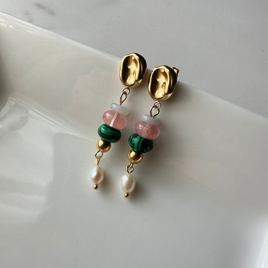 Renee Pearls and Natural Stones Earrings