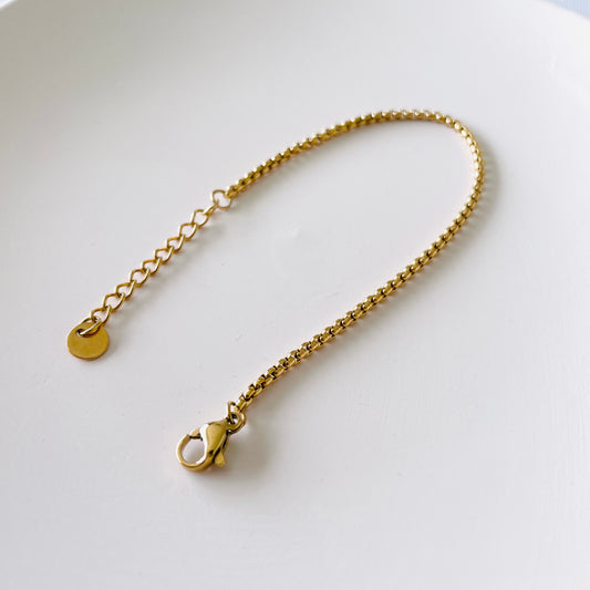 gold plated chained bracelet