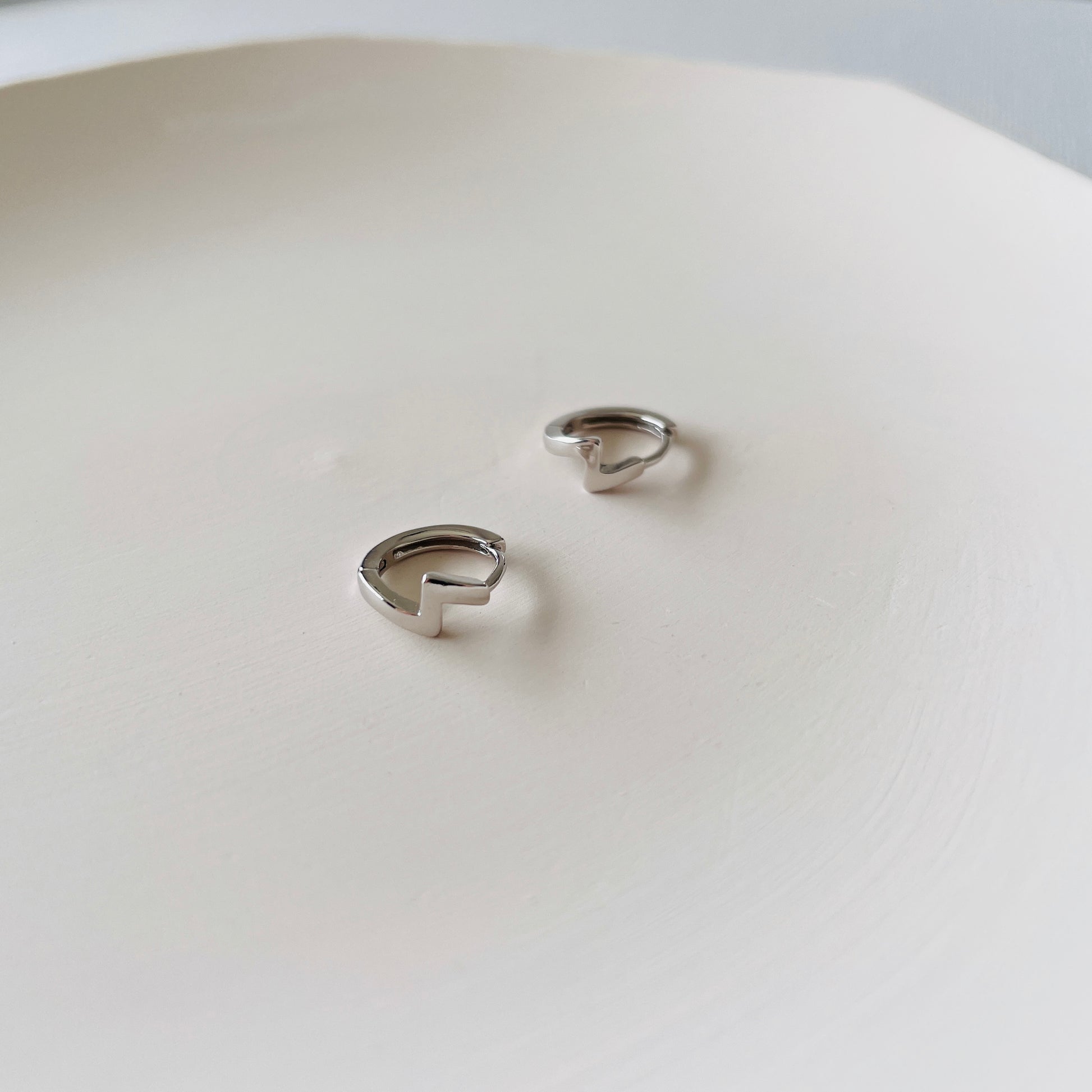 silver lightning hoop earrings