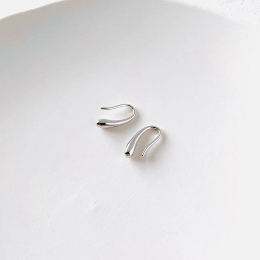 Water Droplets Silver Hook Earrings