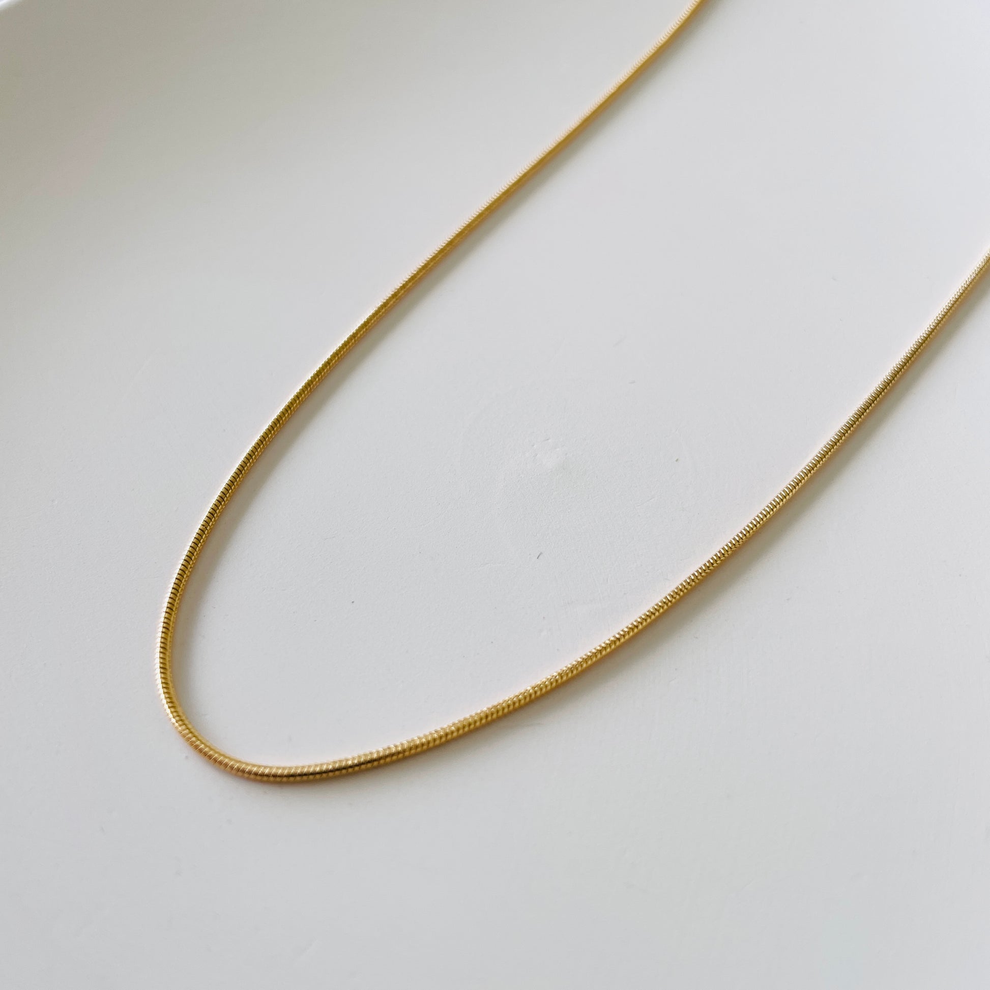 gold delicate snake chain necklace
