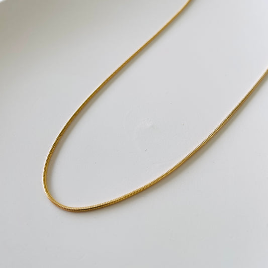 gold delicate snake chain necklace