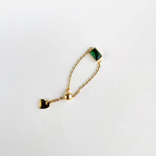 emerald green pendant gold adjustable ring