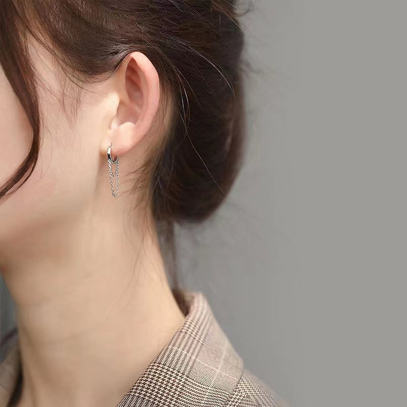 sterling silver chained earrings