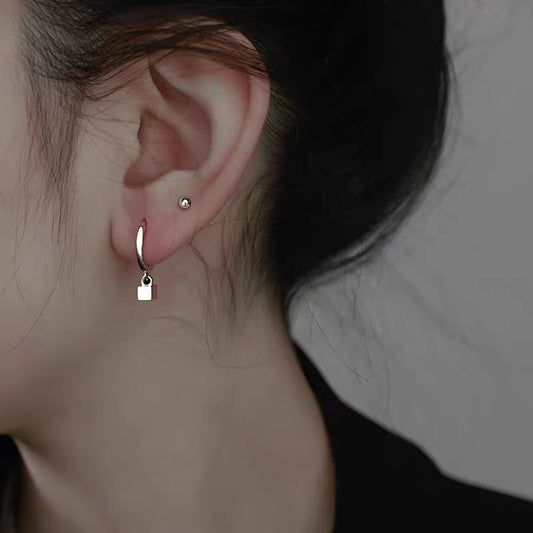 Violet Silver Hoop Earrings
