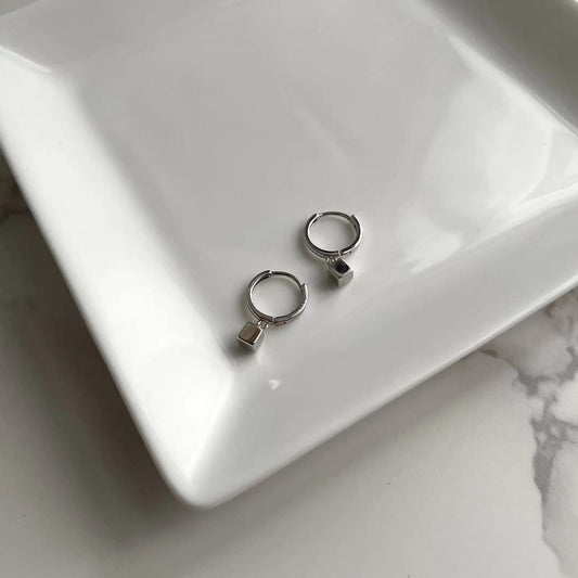 Violet Silver Hoop Earrings