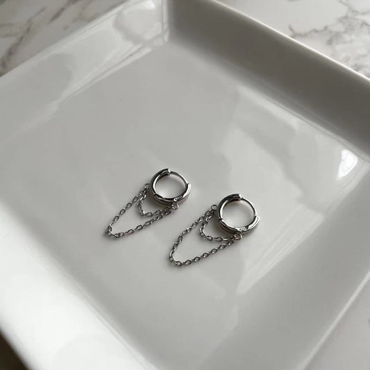 Ruth Double Chain Hoop Earrings