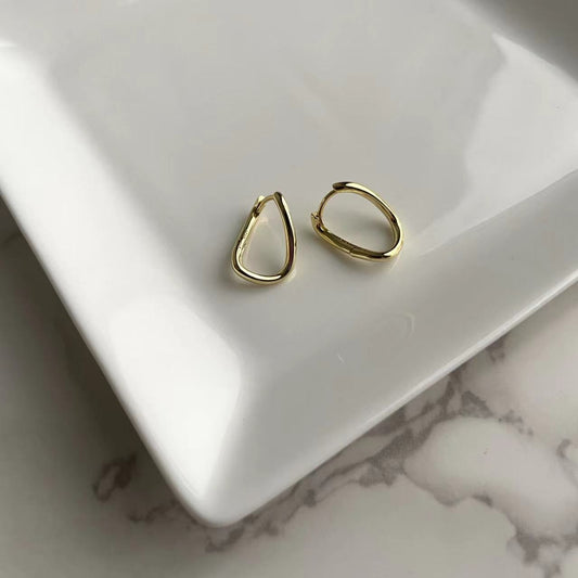 a pair of gold hoop earrings 
