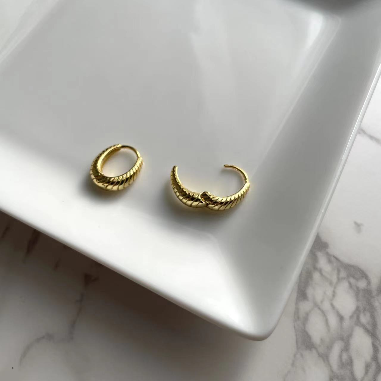 Tien Oval Hoop Earrings